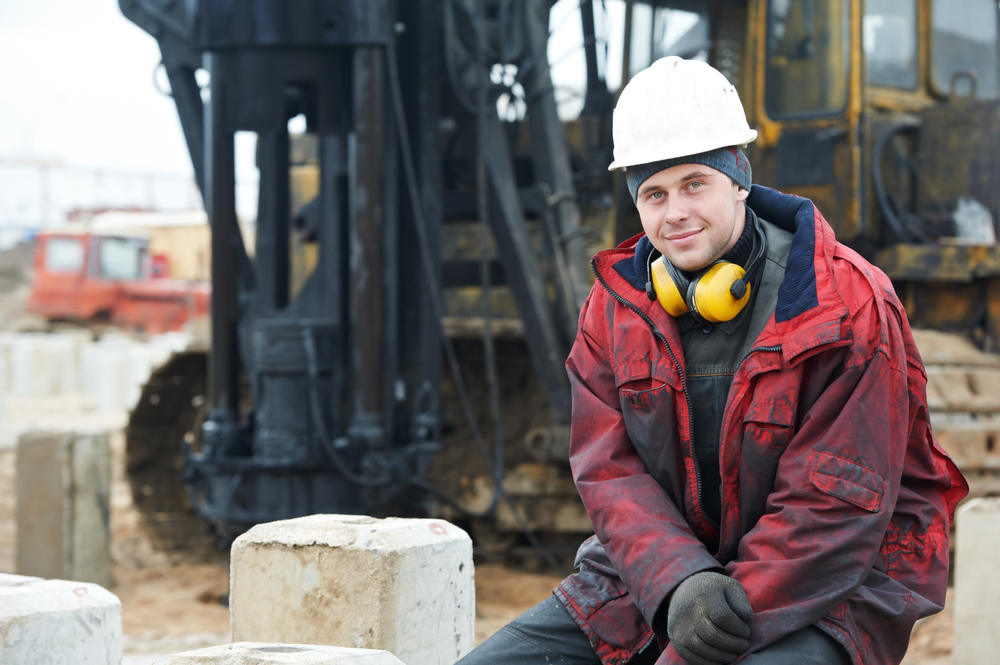 Construction worker With Earmuffs