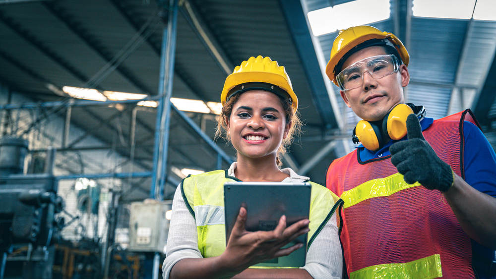 Diverse Workforce with Personal Protective Equipment
